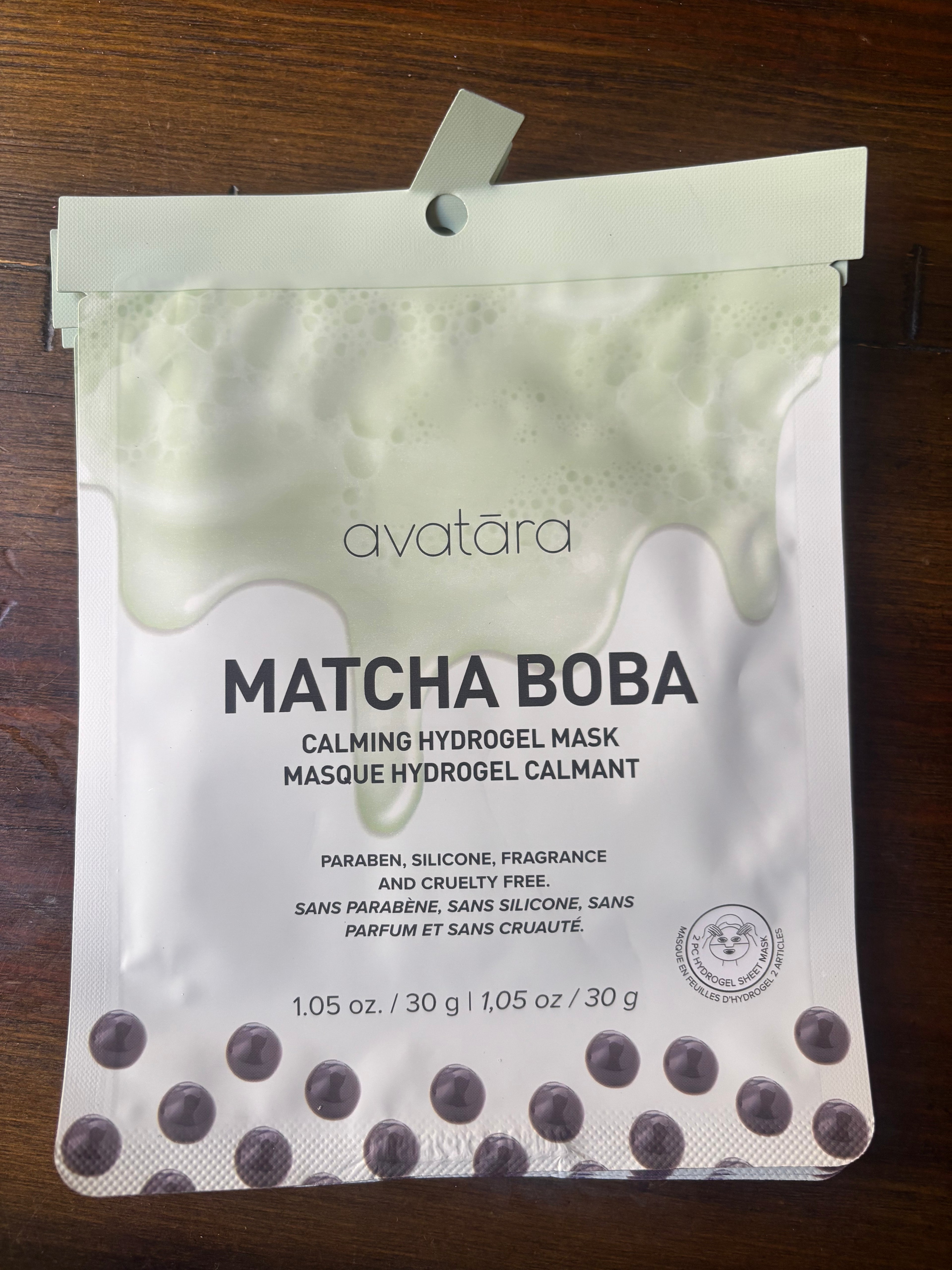 Avatara Matcha Boba Hydrogel Mask